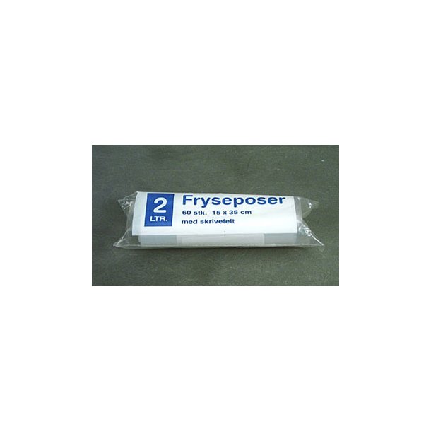 Fryseposer 2 ltr, 15 x 35 cm, 60 stk., 1 rl.